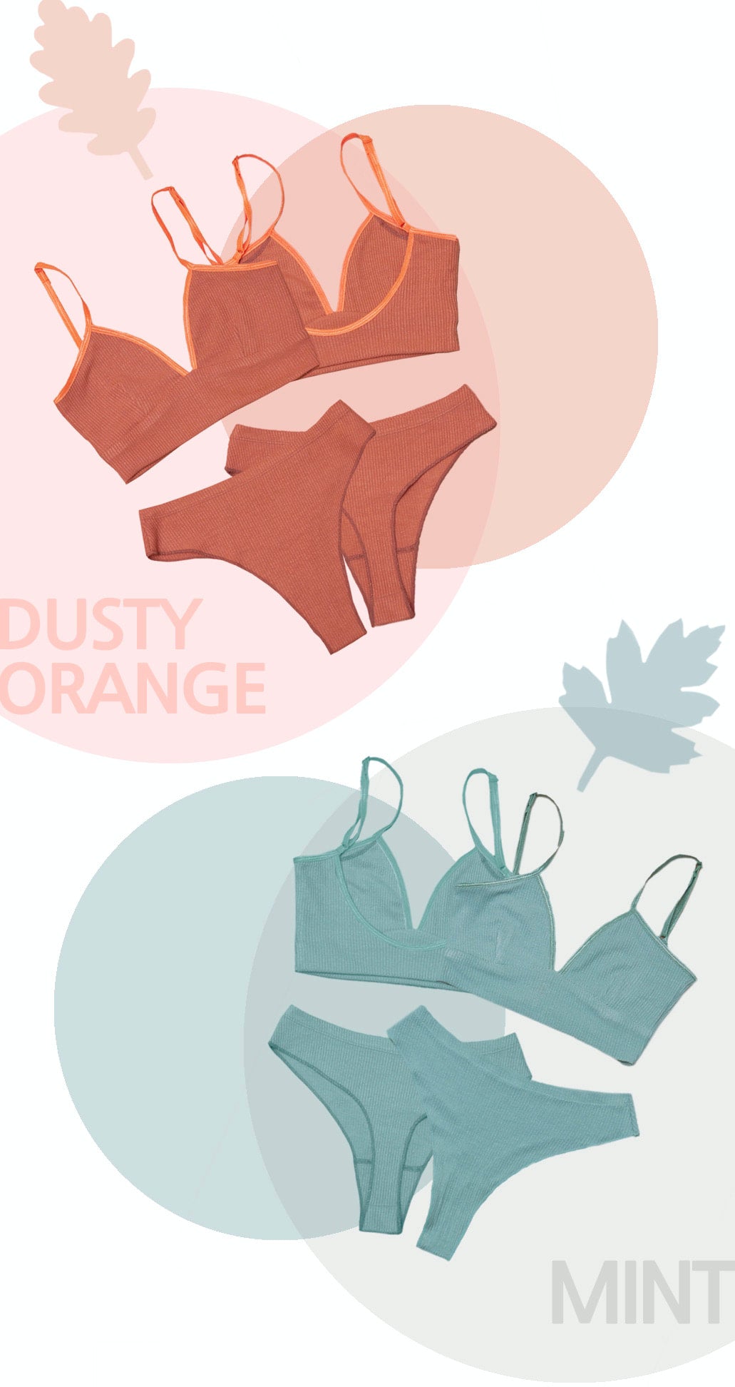 TENCEL™ bralette set | Orange or Mint