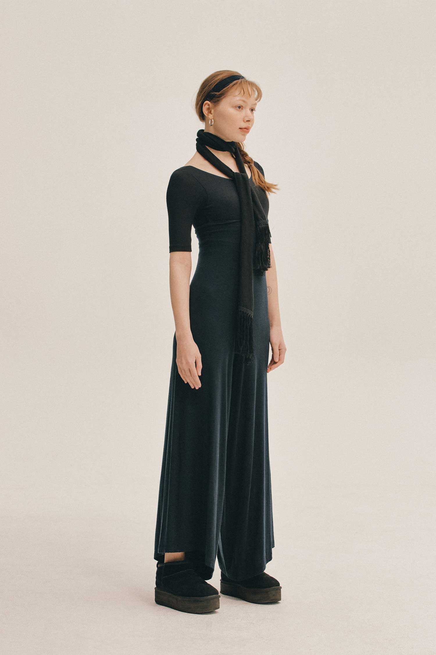 TENCEL™ Sleeved leotard | Black