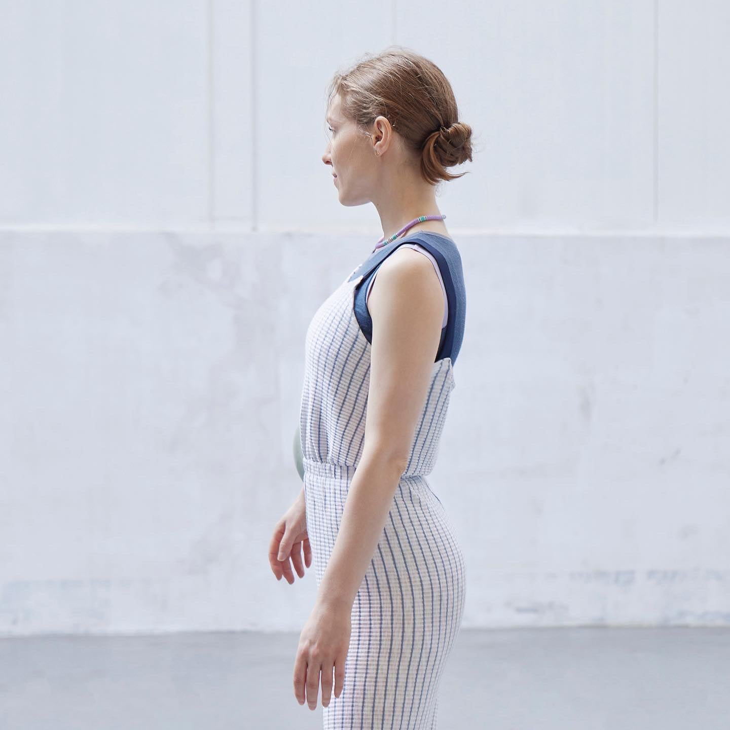 MODAL® LONG ROMPER | STRIPED BLUE