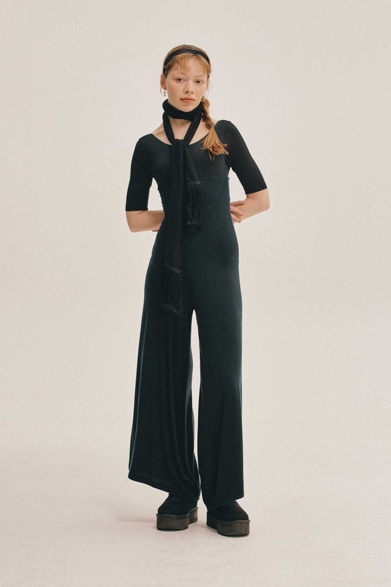 TENCEL™ Sleeved leotard | Black