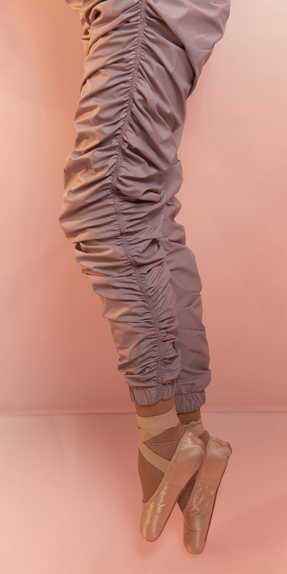 PARA CUTE – lavender draped track pants