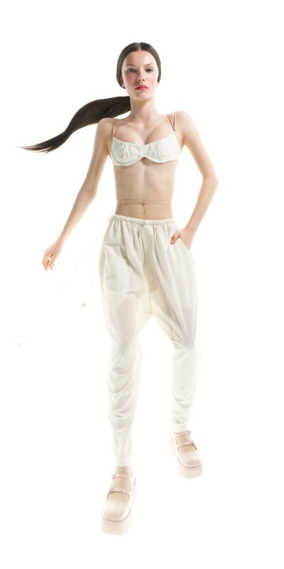 CROOKED – boyfriend baggy pants – cream