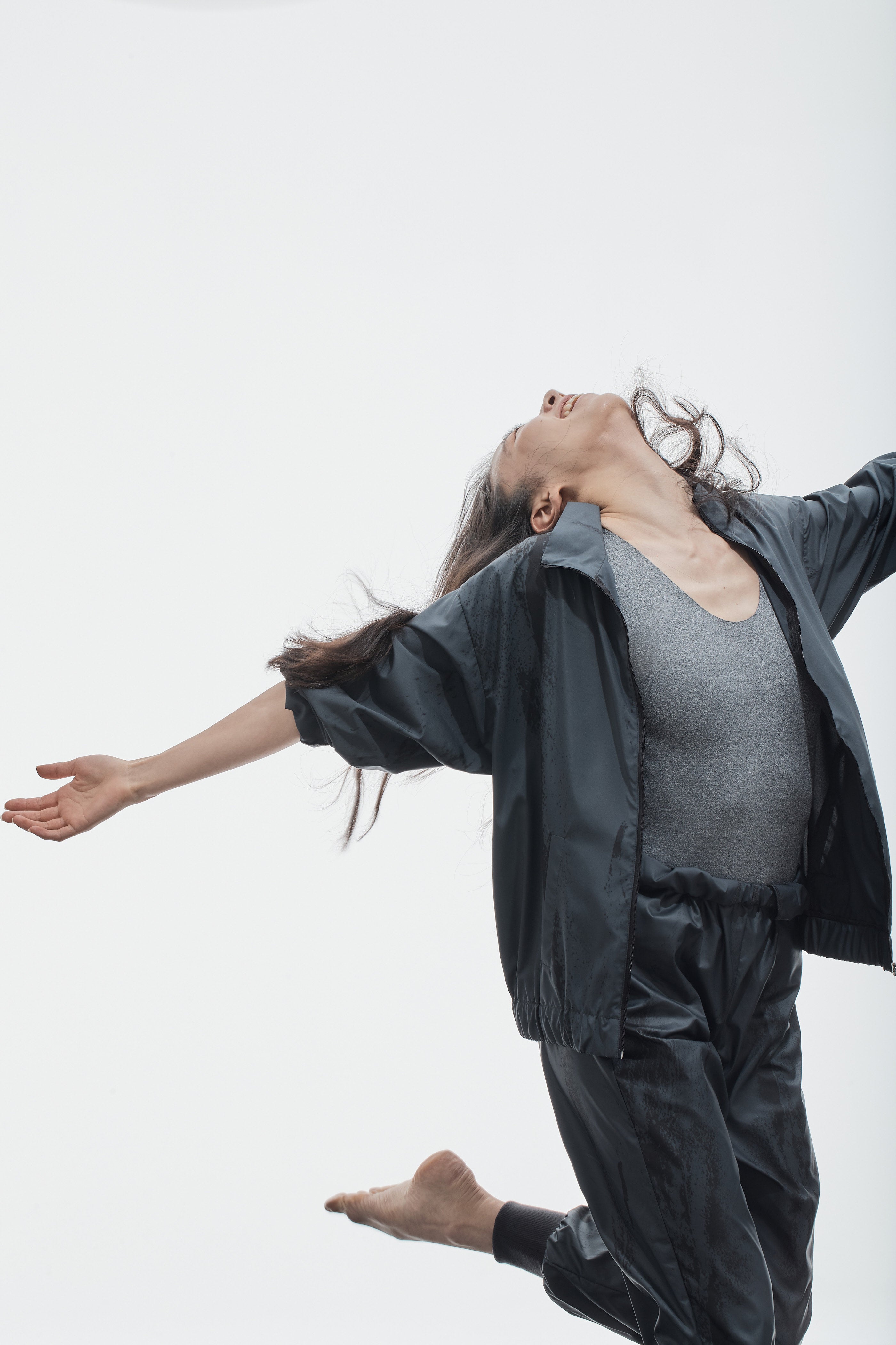 PRINTED RECYCLED POLYESTER JACKET | DARK ICE
