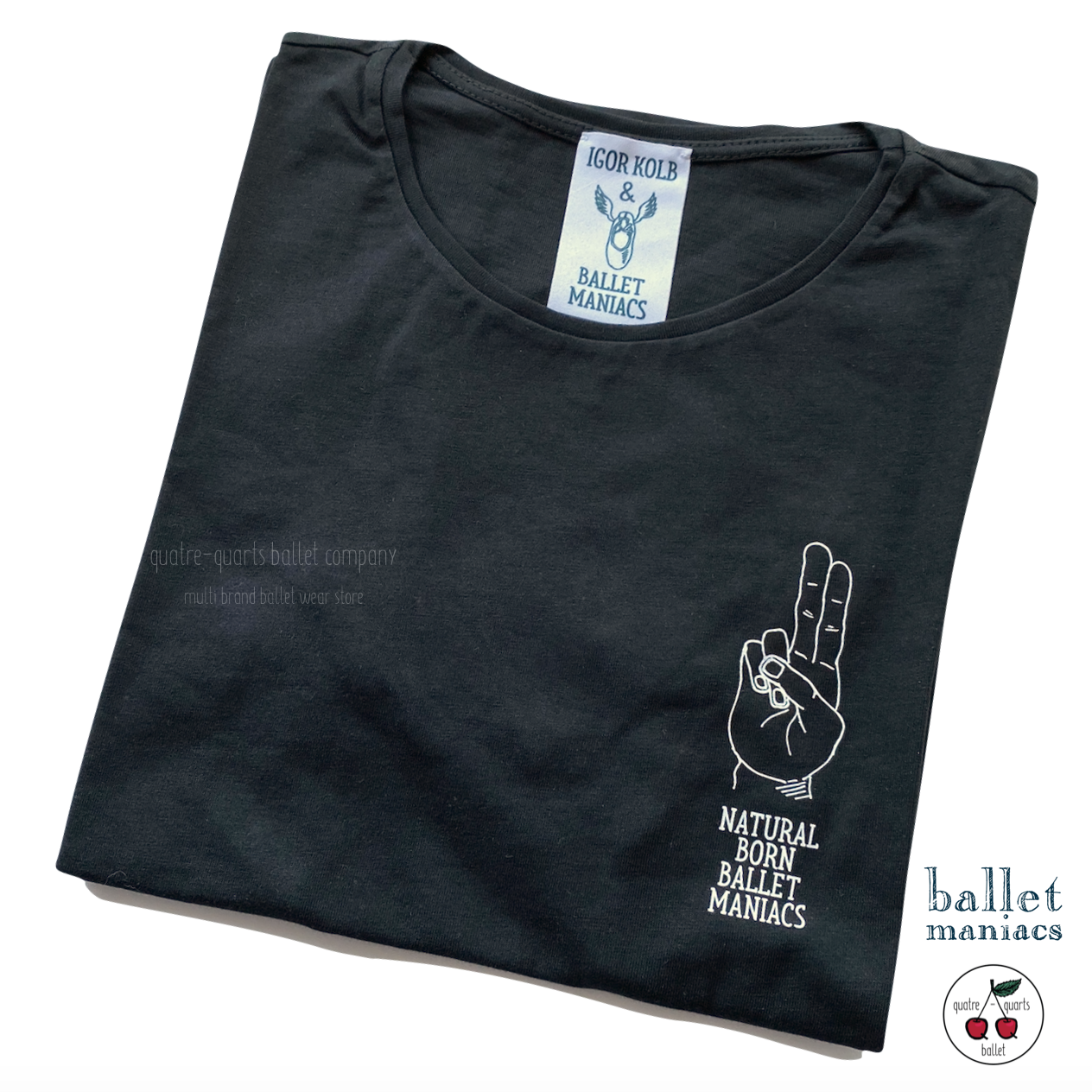 Male T-shirt Natural born Ballet Maniacs Black