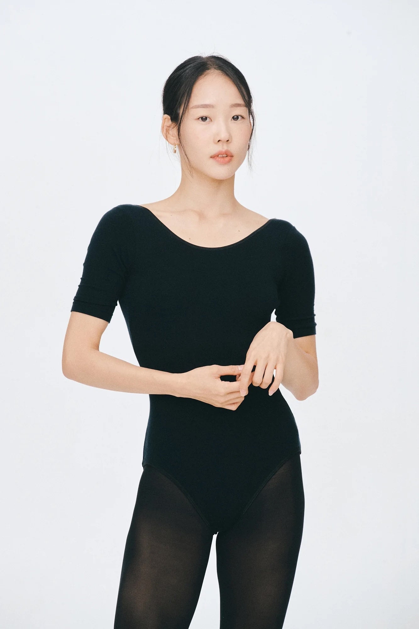 TENCEL™ Sleeved leotard | Black
