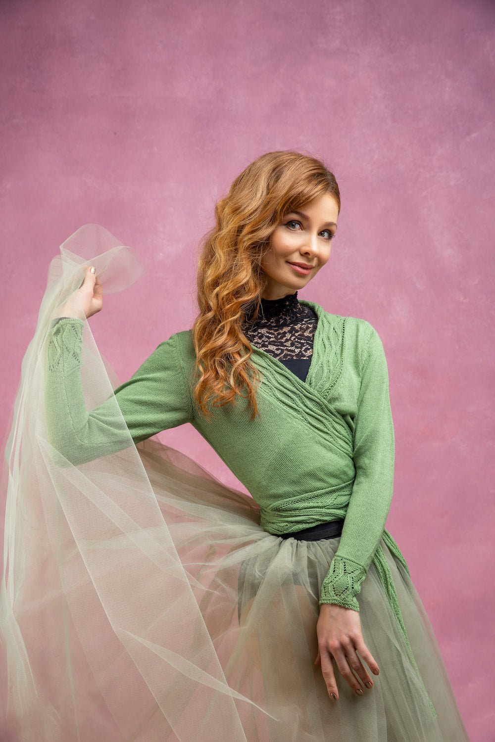 Cardigan by Evgenia Obraztsova Green Apple