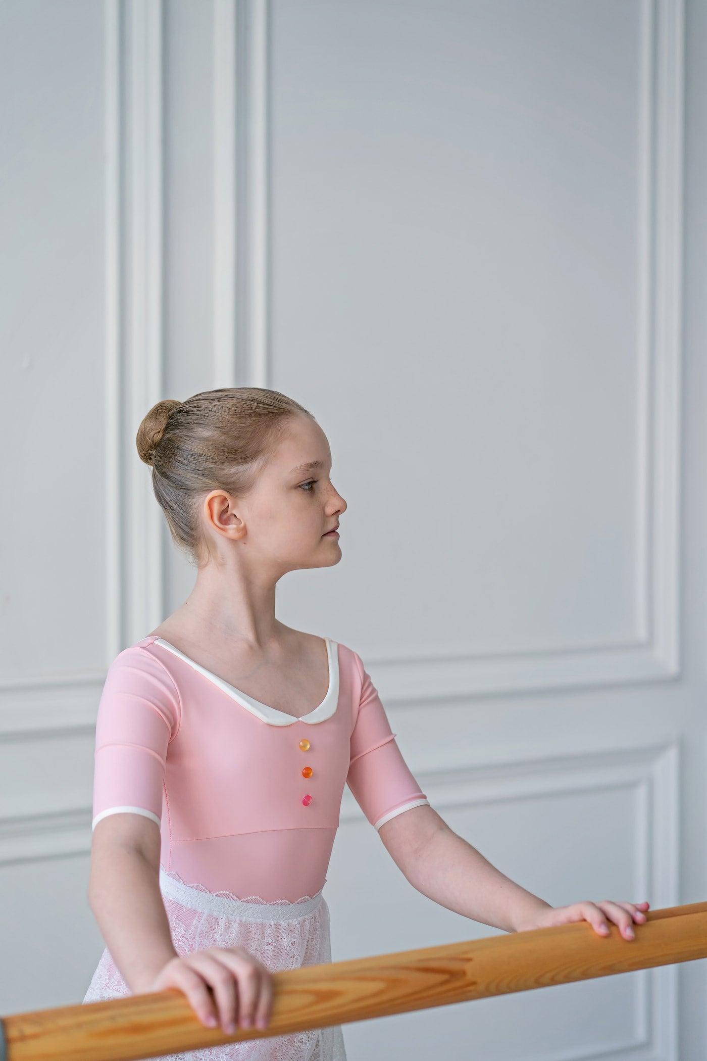 Montpensier girls leotard | Pink peach