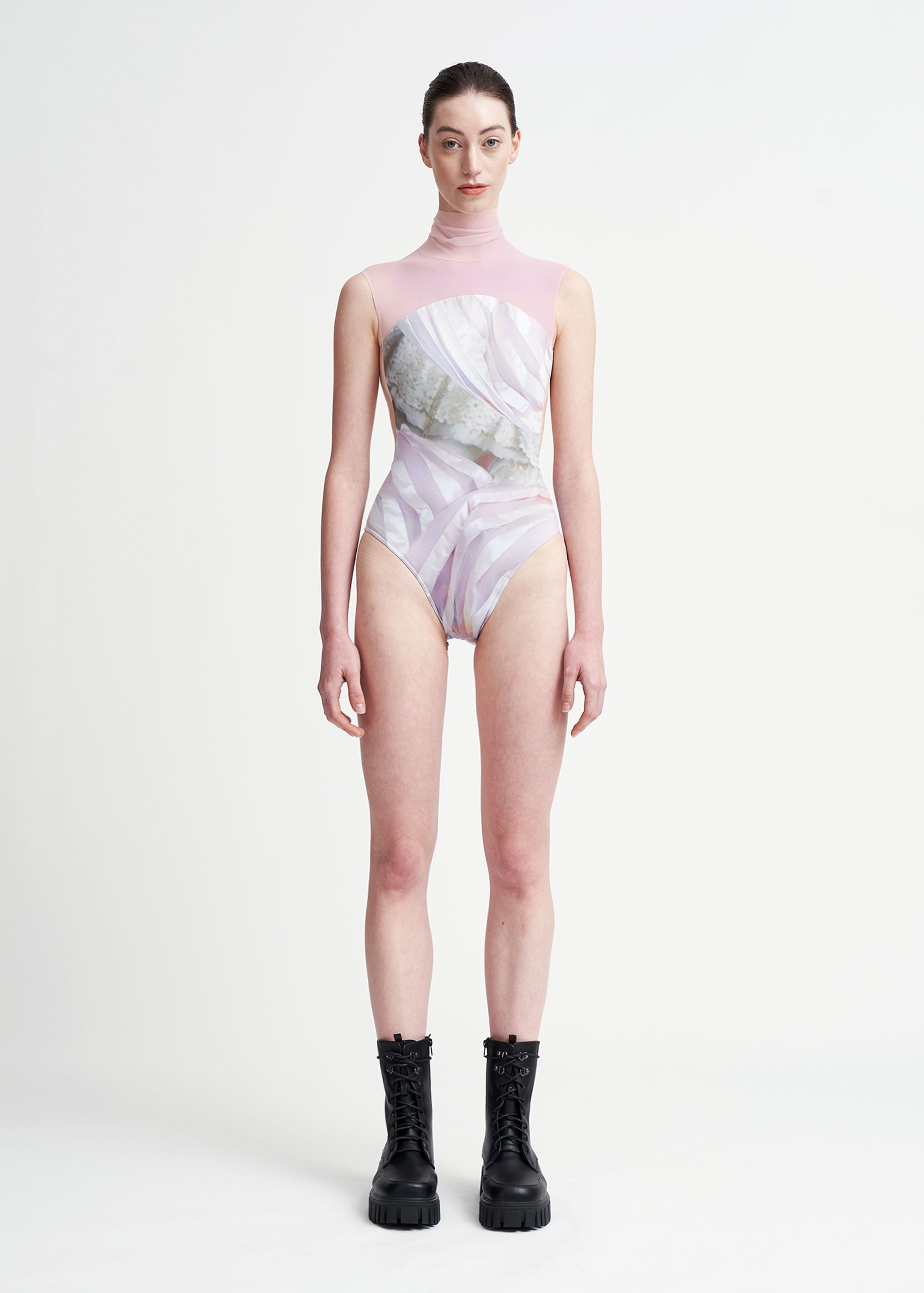 LILITH_9.5 | HIGH NECK X PINK MESH