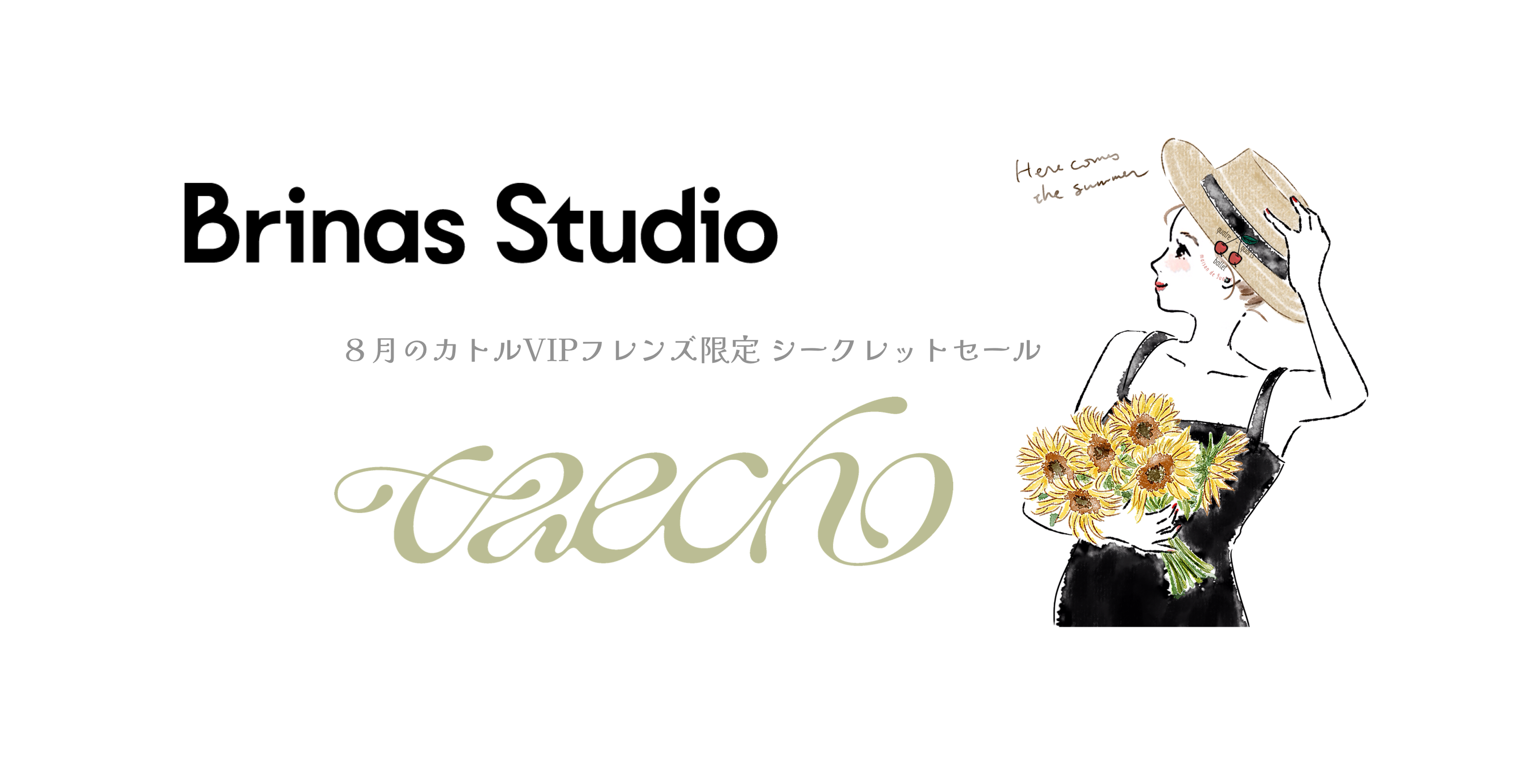 8月のシークレットセール再スタート！Brinas StudioとTAECHOが登場！
