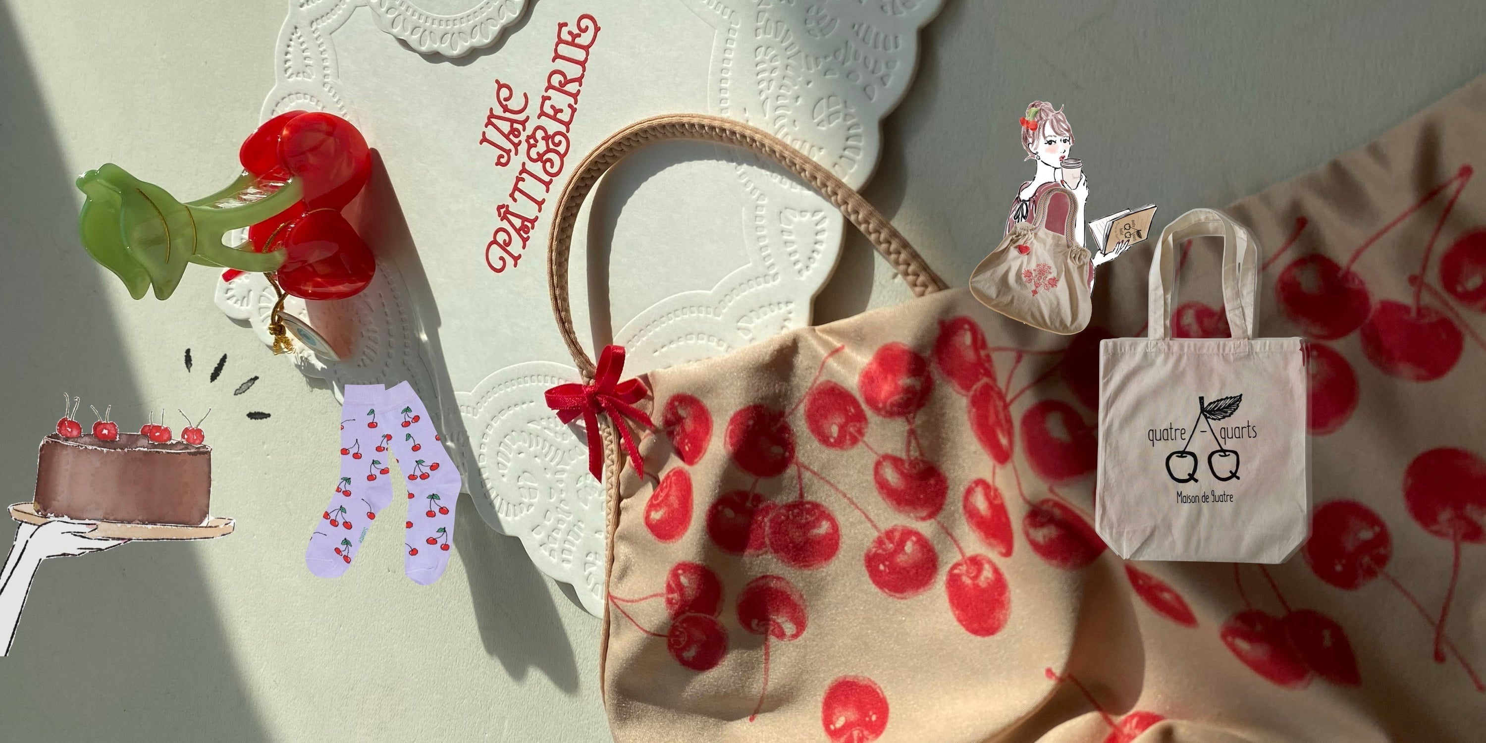 Cerises dans un panier ― かごの中のさくらんぼ。