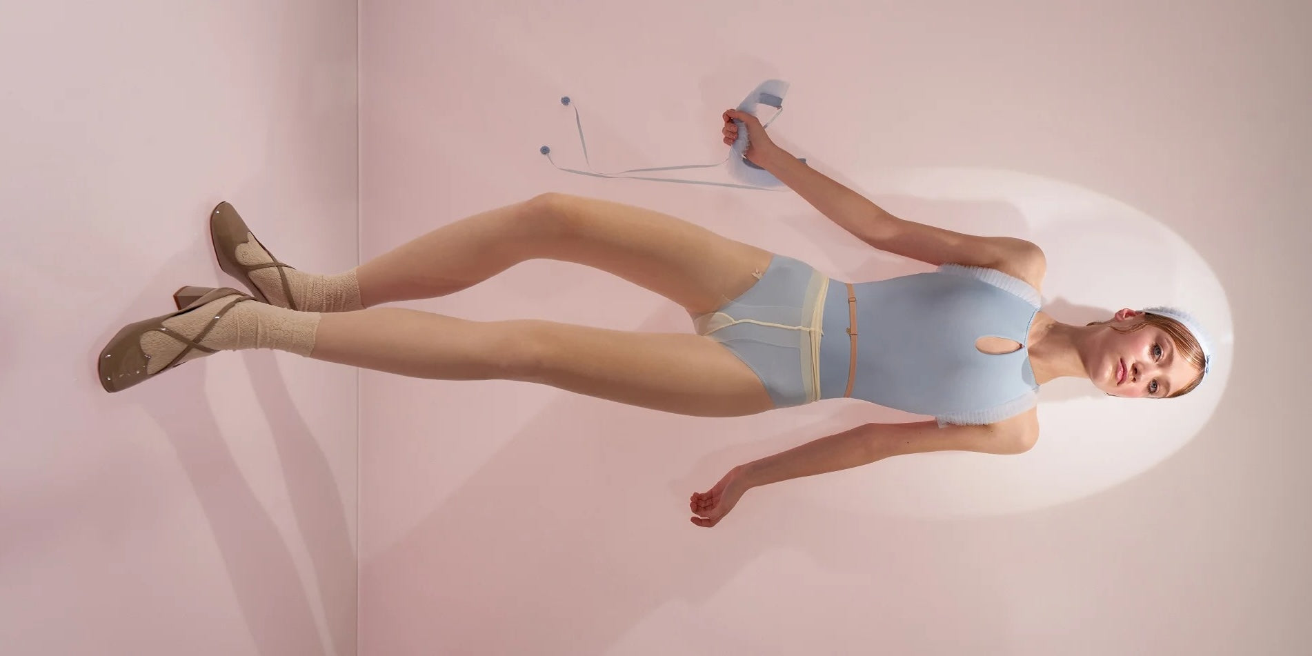 MINI’S – leotard with detachable pleated tutu collar – baby blue by Just A Corpse