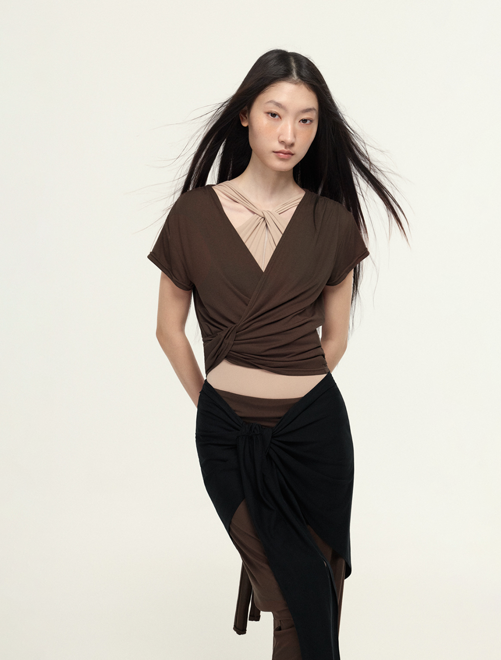 ［予約アイテム］SecondSkin SilkSoft™ Stola Curve-Draped Wrap Skirt x 3色