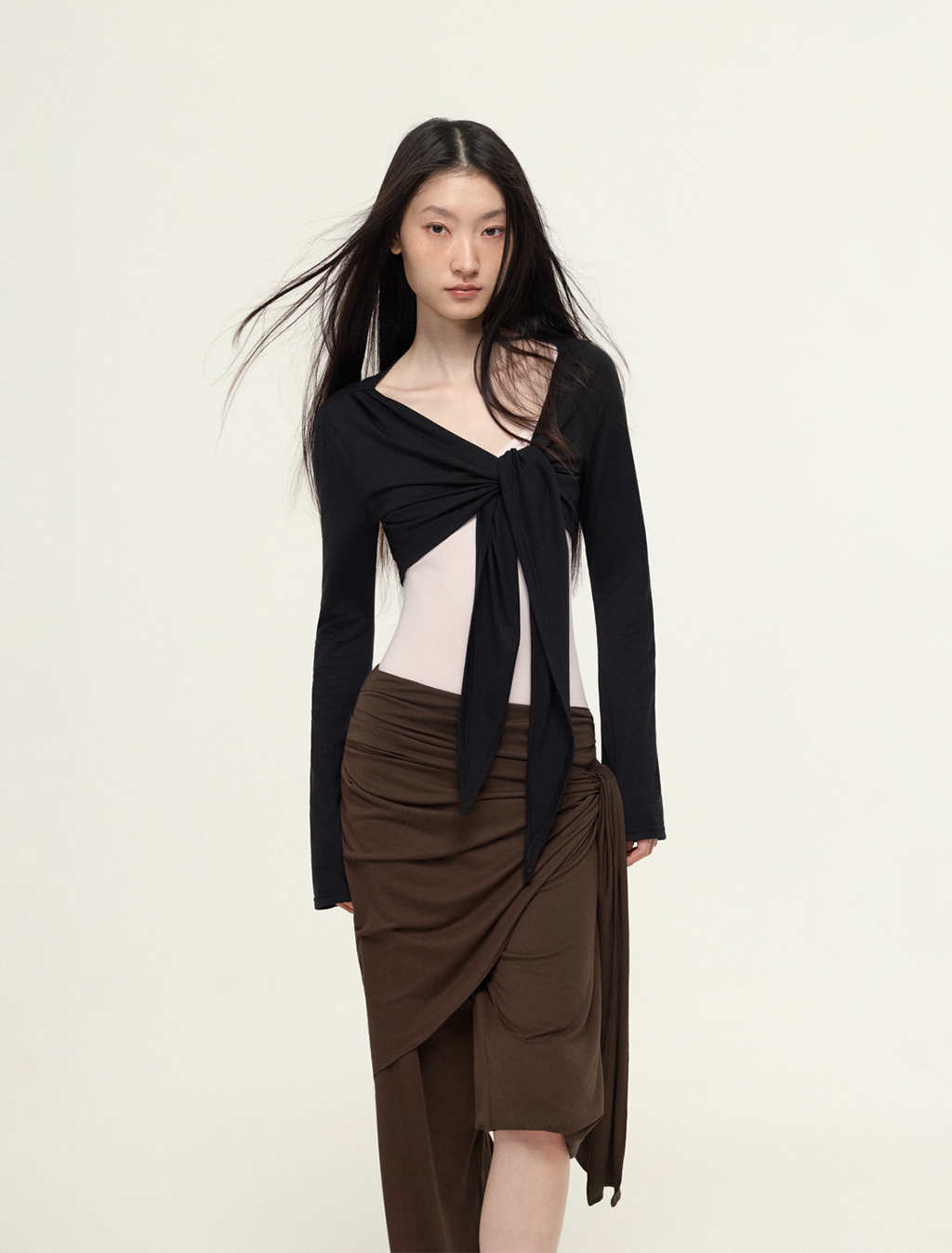 ［予約アイテム］SecondSkin SilkSoft™ Stola Curve-Draped Wrap Skirt x 3色