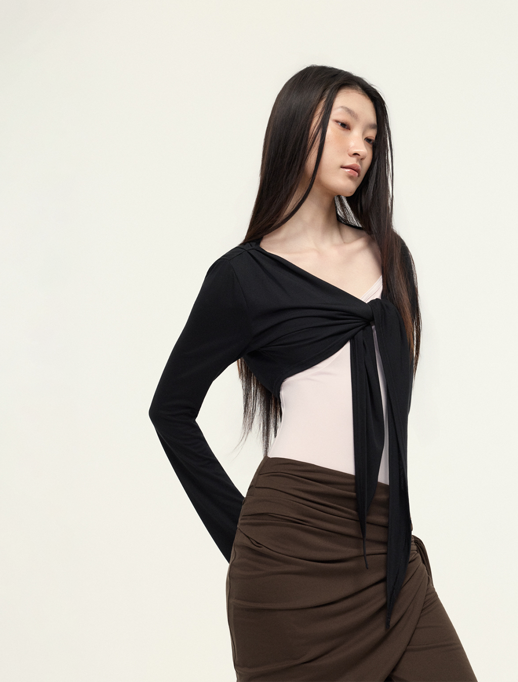 ［予約アイテム］SecondSkin SilkSoft™ Stola Curve-Draped Wrap Skirt x 3色
