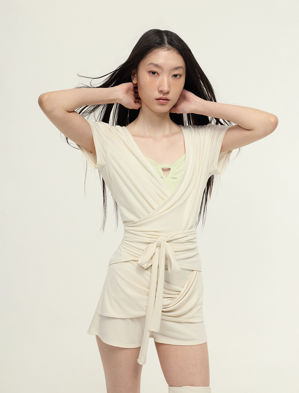 ［予約アイテム］SecondSkin SilkSoft™ Stola Shirring Drape Shorts x 3色