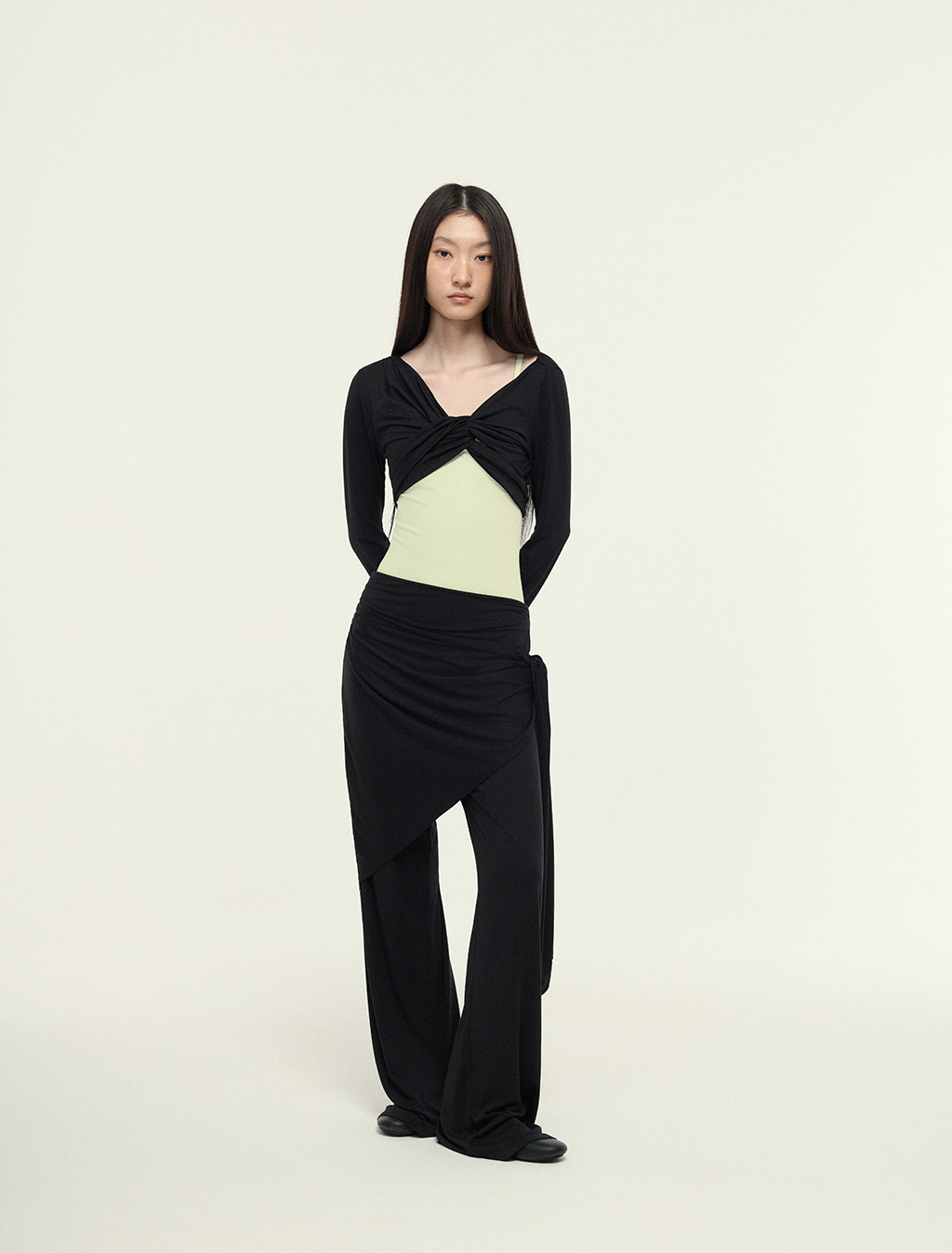 ［予約アイテム］SecondSkin SilkSoft™ Stola Curve-Draped Wrap Skirt x 3色