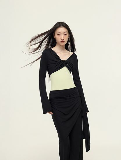 ［予約アイテム］SecondSkin SilkSoft™ Stola Curve-Draped Wrap Skirt x 3色
