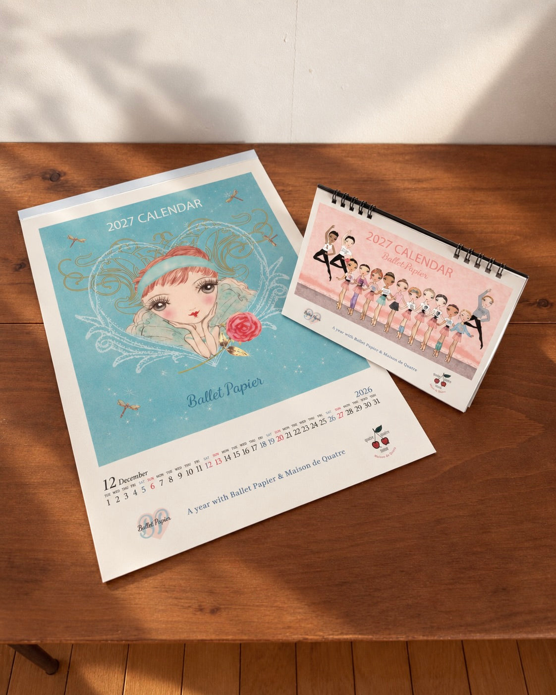 【予約アイテム・数量限定】Ballet Papier × Maison de 9uatre 2027 Desk &amp; Wall Calendar Set