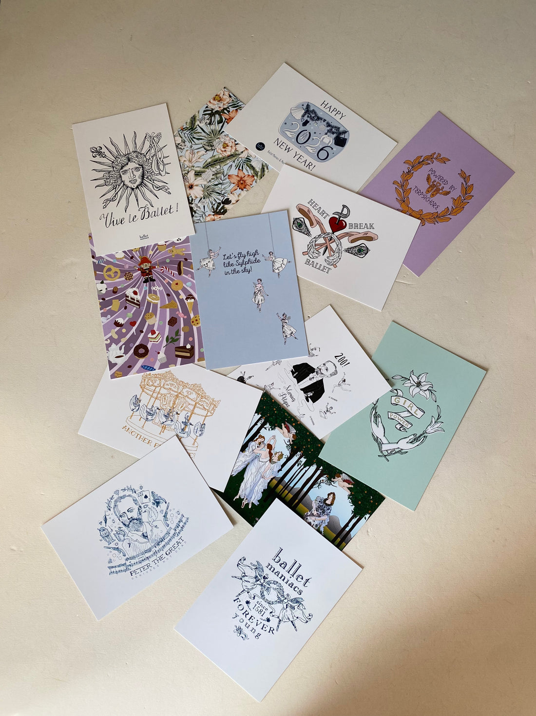【数量限定】Ballet Maniacs × 9uatre 2026 Illustration Archive – 13 Postcard Set