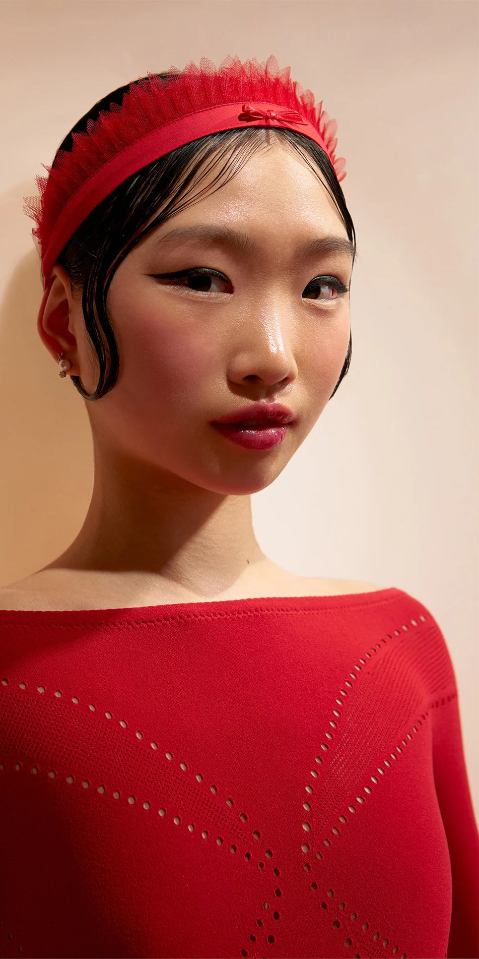 ［予約アイテム］PÂTISSIER’S – tutu headband – cherry red