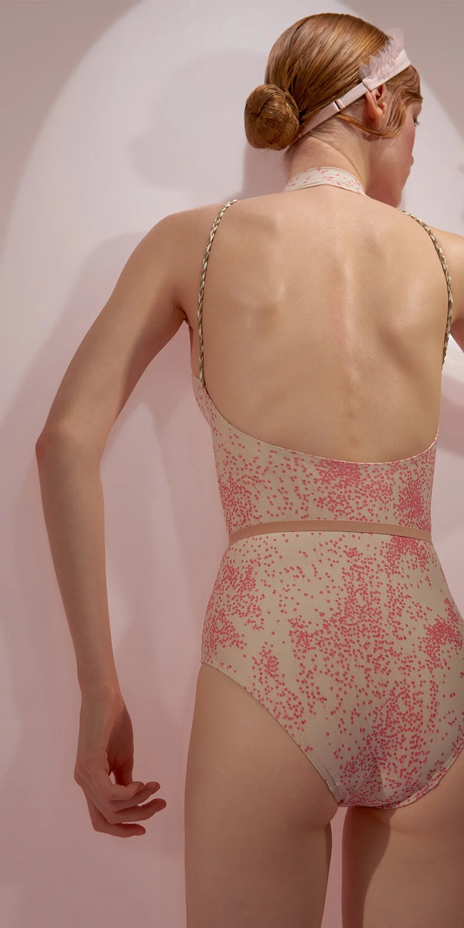 ［予約アイテム］SPRINKLE DOT – choker leotard – blush