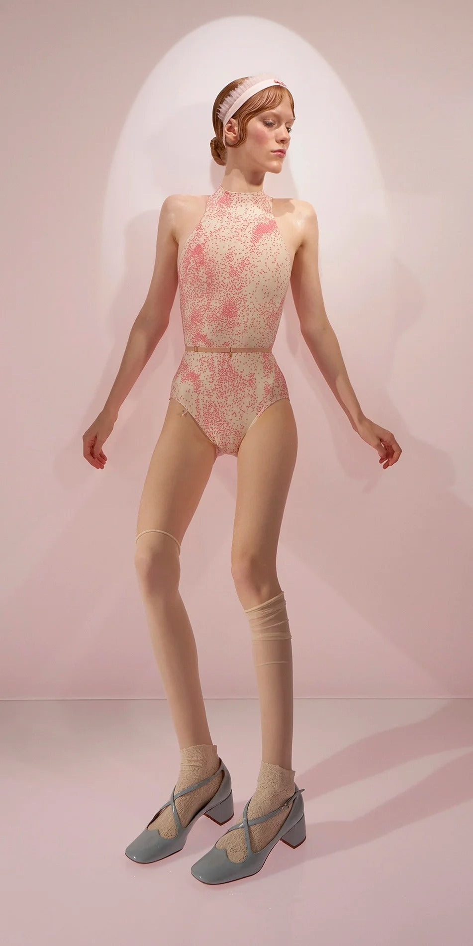 ［予約アイテム］SPRINKLE DOT – choker leotard – blush