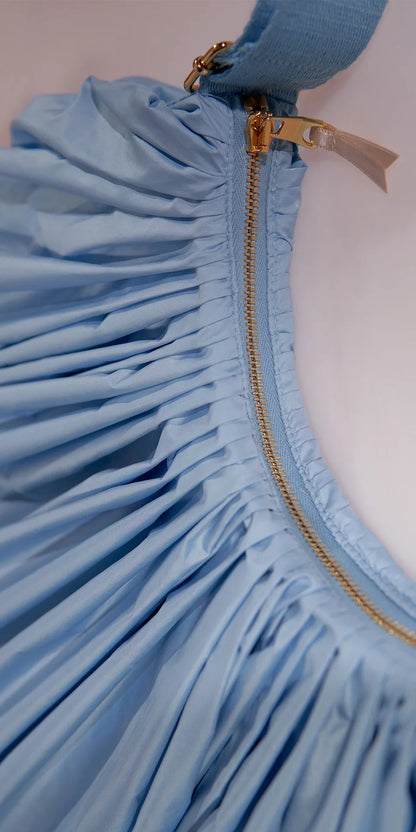 ［予約アイテム］WHIPPED CREAM – pleated croissant bag – baby blue