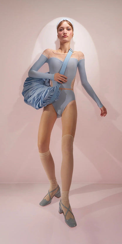 ［予約アイテム］WHIPPED CREAM – pleated croissant bag – baby blue