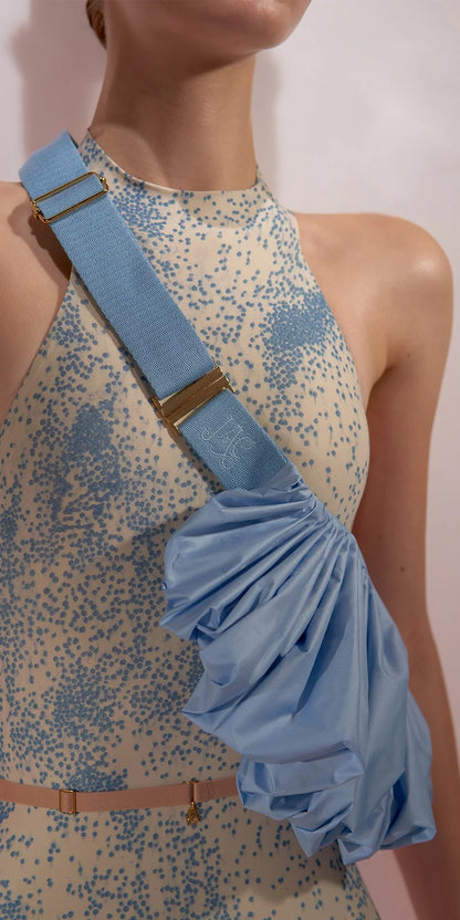 ［予約アイテム］WHIPPED CREAM – pleated fanny pack – baby blue