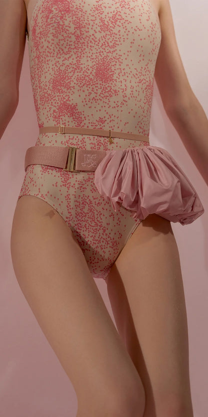 ［予約アイテム］WHIPPED CREAM – pleated fanny pack – baby blush