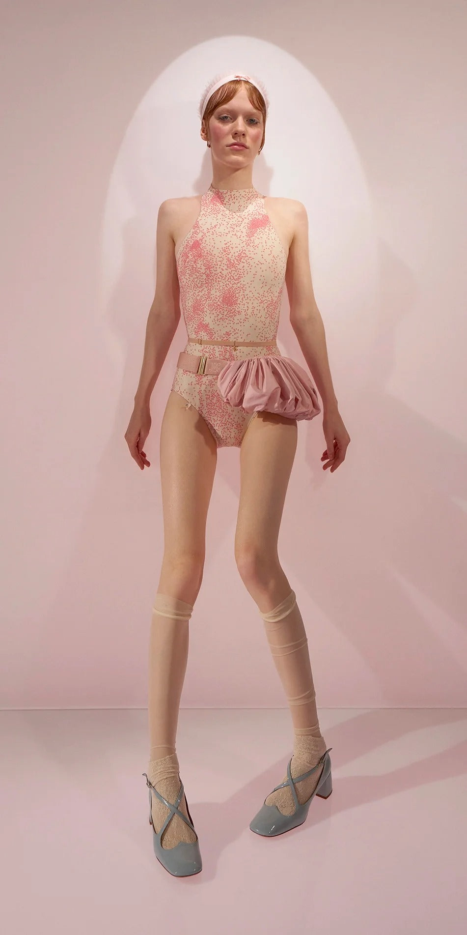 ［予約アイテム］WHIPPED CREAM – pleated fanny pack – baby blush