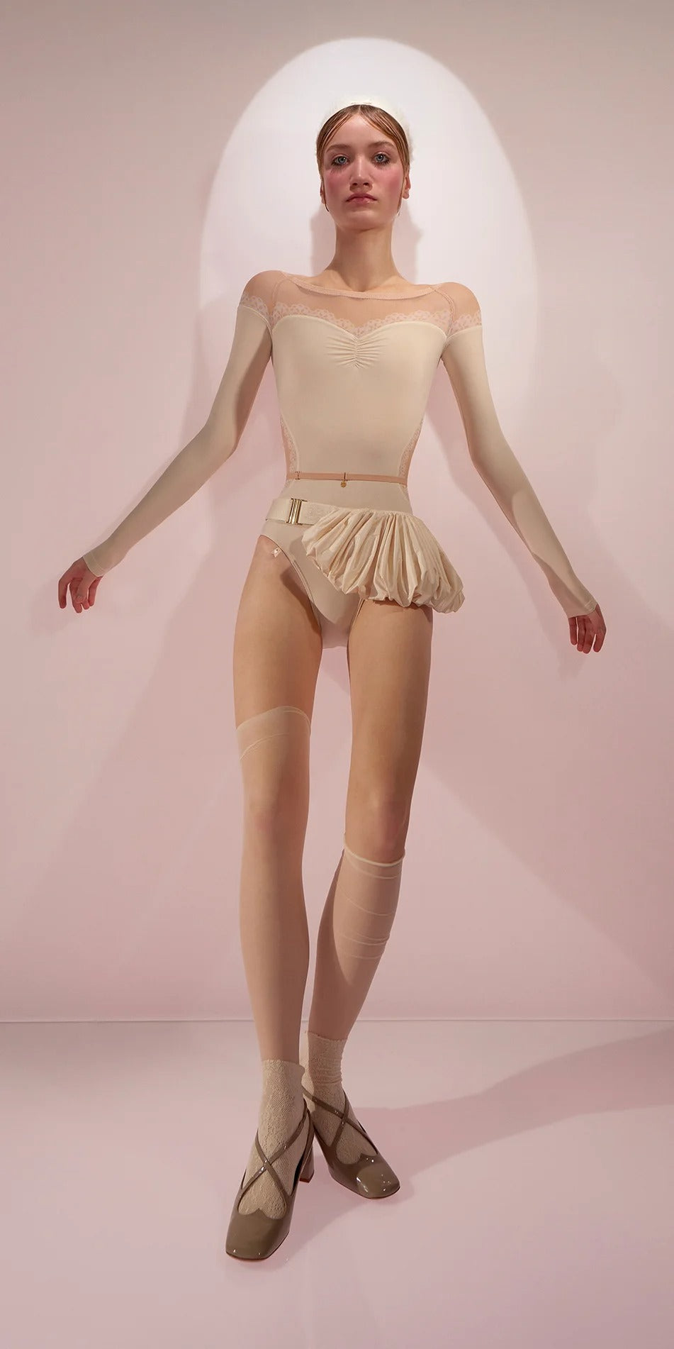 ［予約アイテム］WHIPPED CREAM – pleated fanny pack – edelweiss