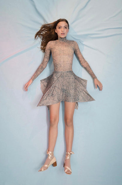 CELESTIAL PLEATED SHORT SKIRT