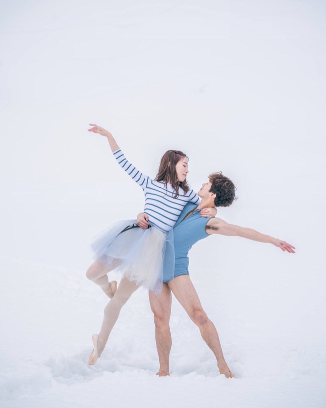 Nautical striped cut leotard