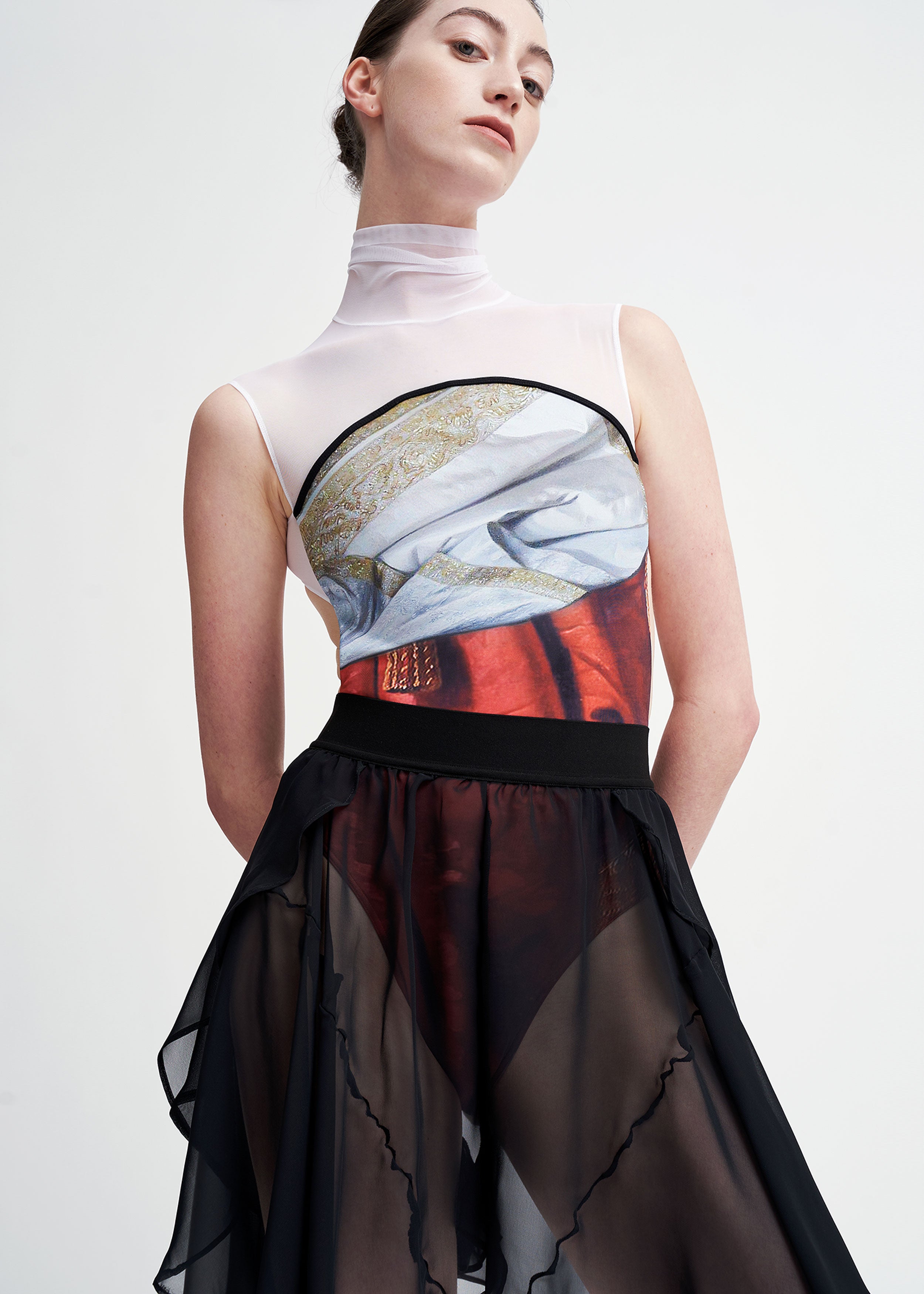 QUEEN OF HEARTS_9.6 | HIGH NECK X WHITE MESH