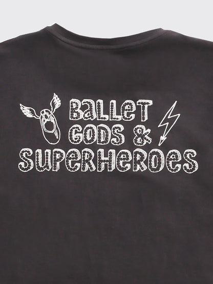 Female T-shirt Ballet Gods &amp; Superheroes Graphite