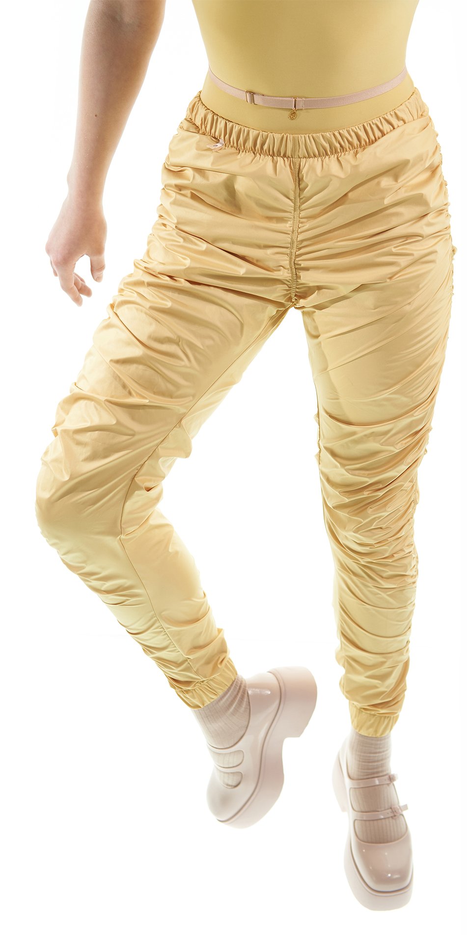 PARA CUTE – draped track pants – fresh ginger