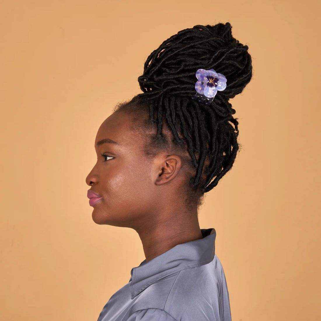 PURPLE PANSY HAIR CLAW