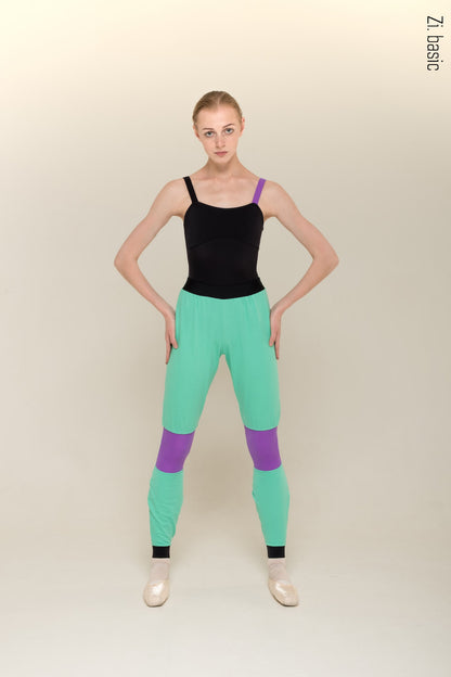 Trousers with colour knee | Mint x Violet