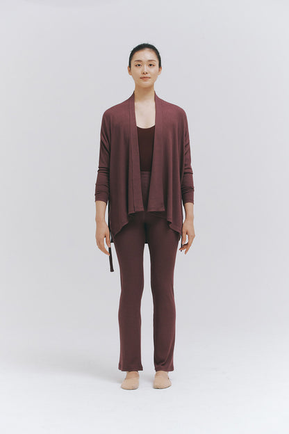 MODAL® SHORT GOWN AND PANTS SET - SHADOW