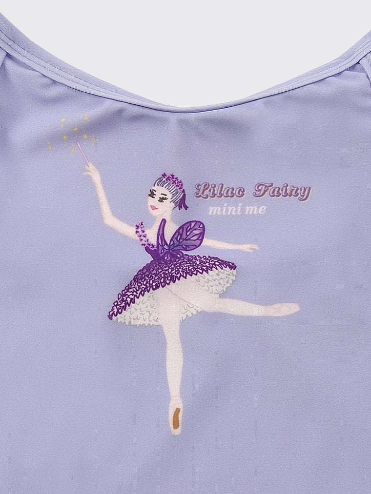 Lilac Fairy girls wings leotard