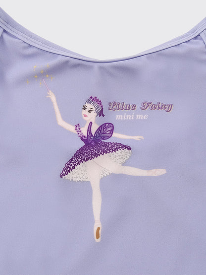 Lilac Fairy girls wings leotard