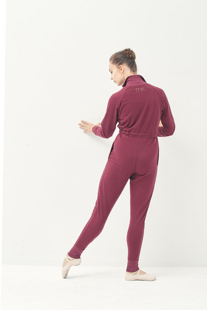 ORGANIC COTTON JUMPSUIT | BURGUNDY (members-only)