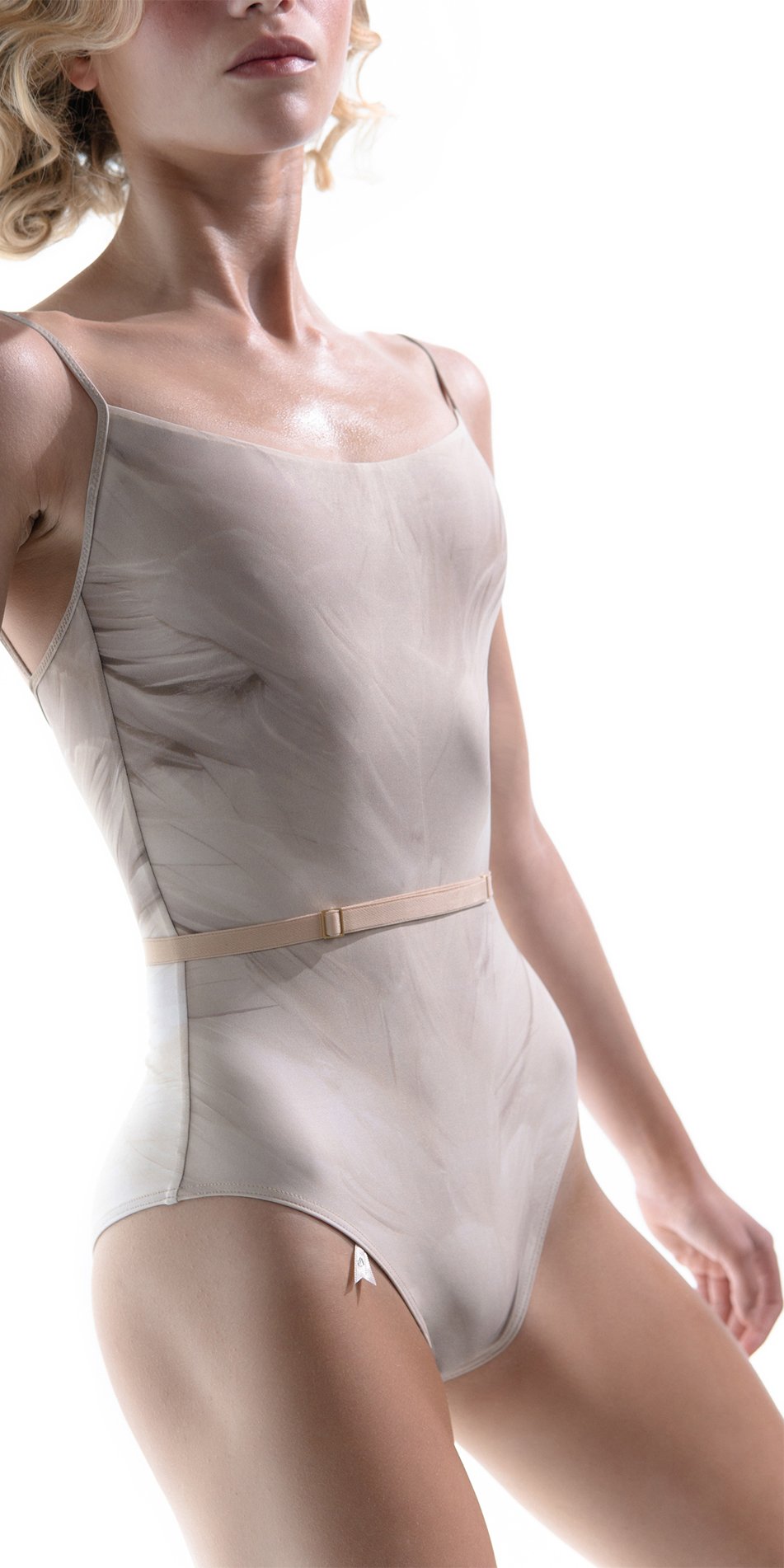 SWAN – classic camisole leotard – white