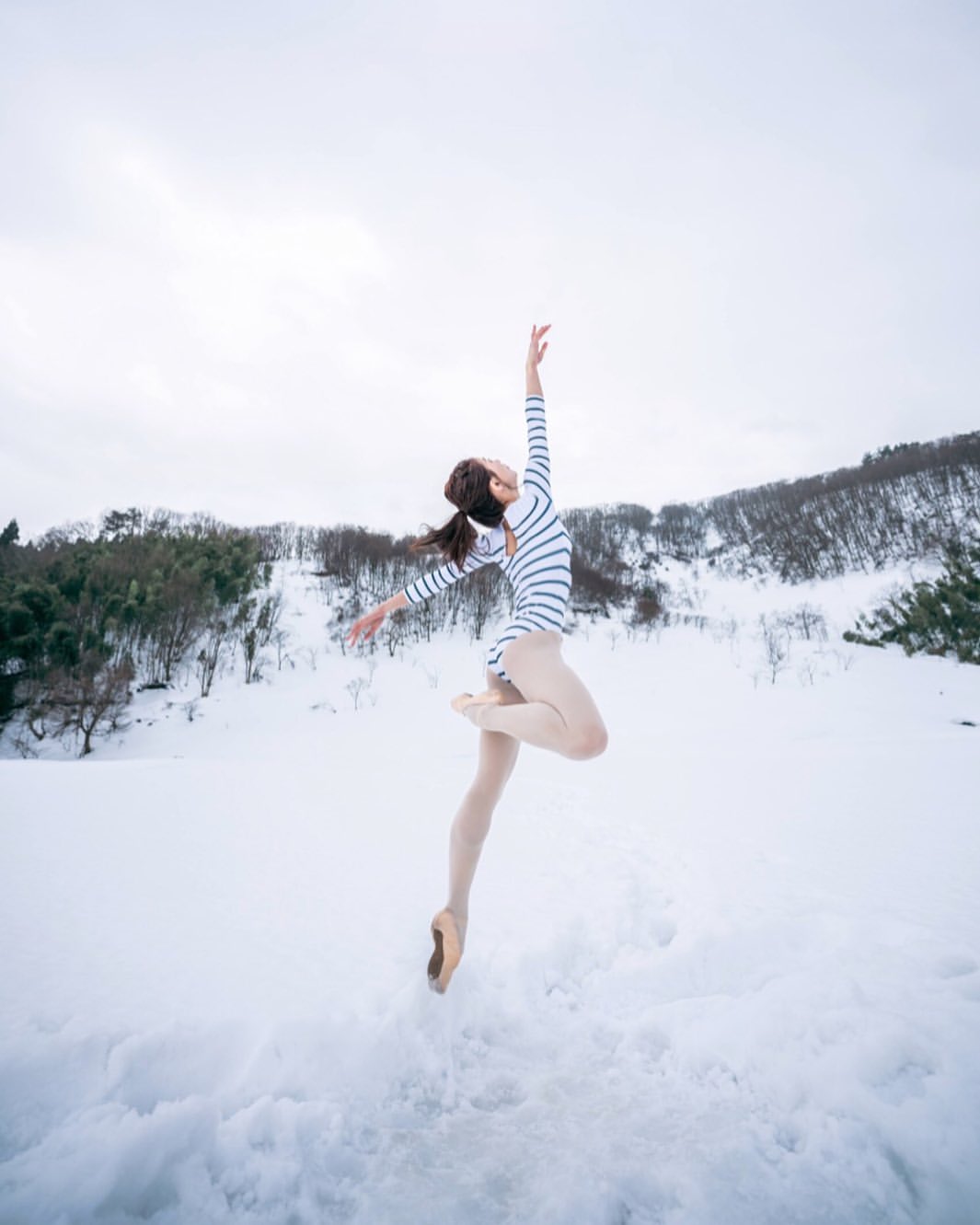 Nautical striped cut leotard