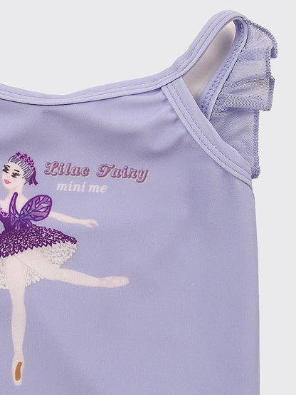Lilac Fairy girls wings leotard