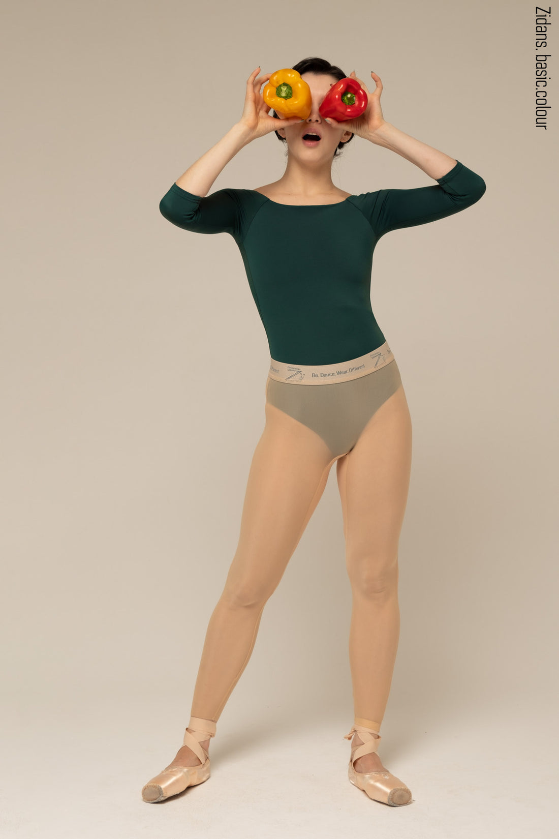 Translucent Ziphirus leggings Zold | beige