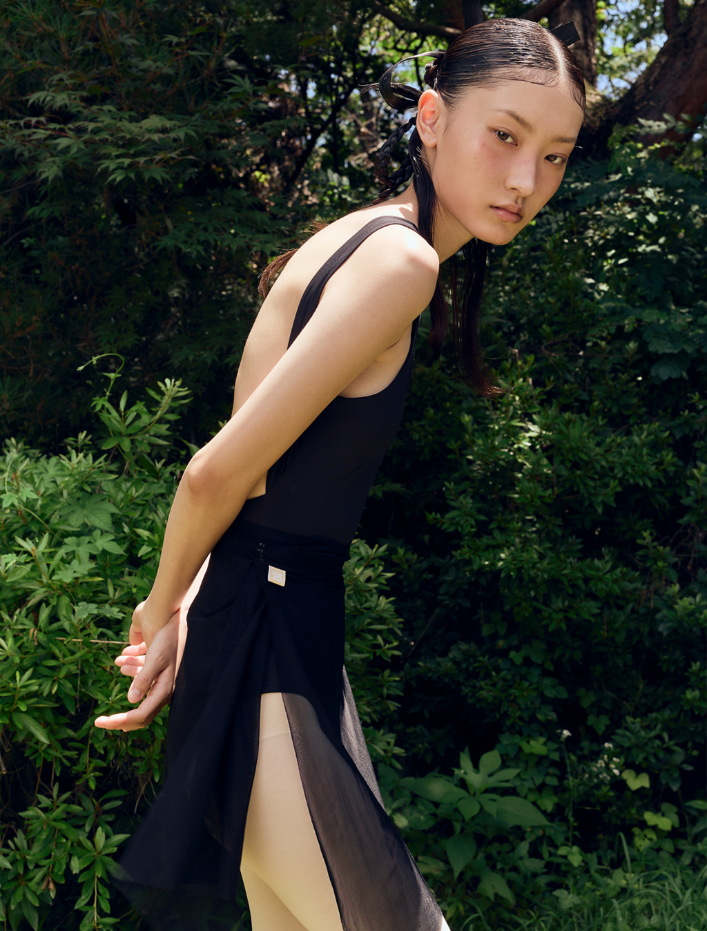 Flow™ Slit Psyche Midi Skirt | Black