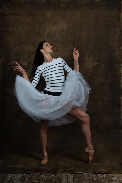 Nautical striped cut leotard