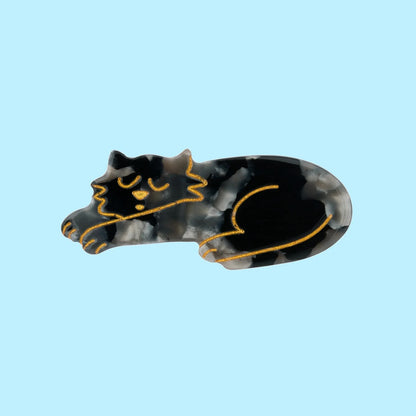 BLACK CAT HAIR CLIP